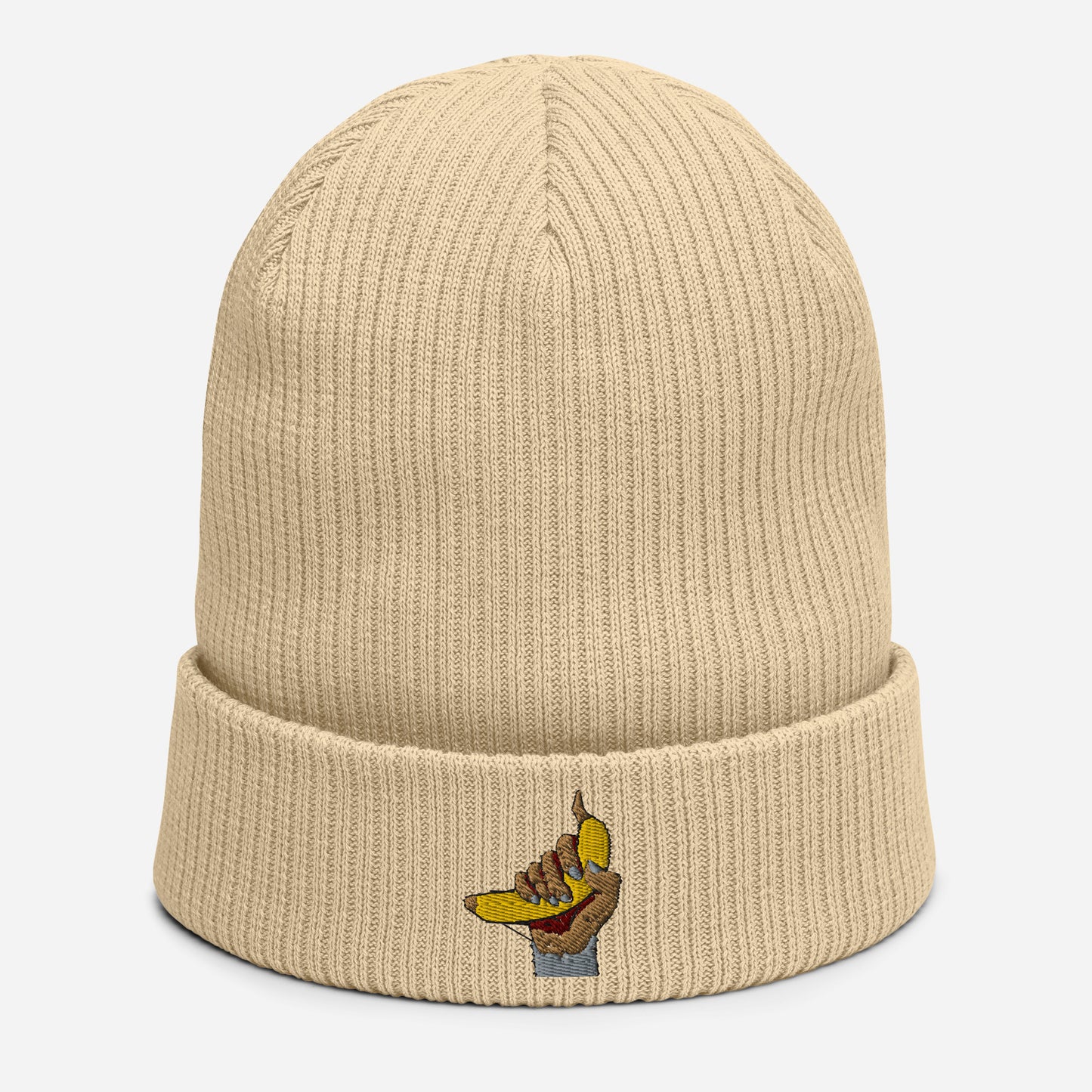 Power to the apes Organic ribbed beanie