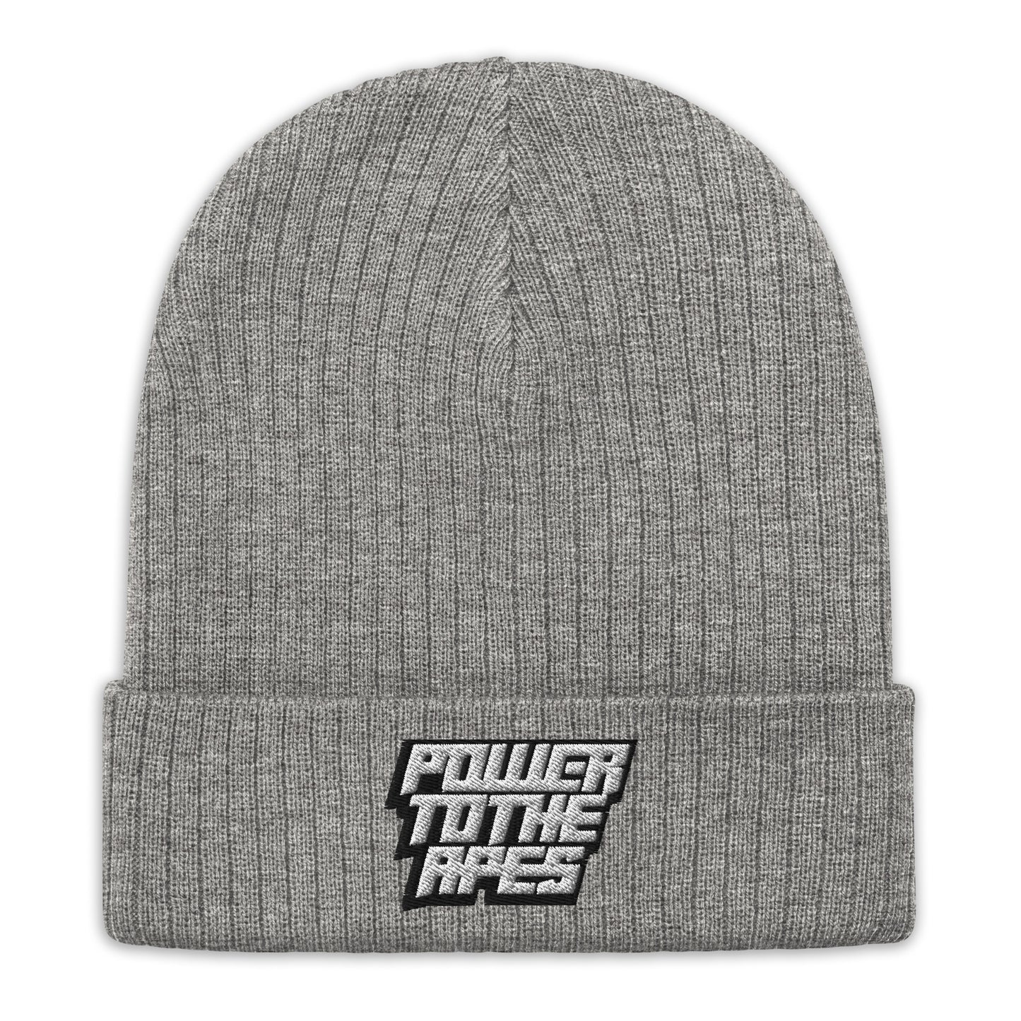 Power to the apes Ribbed knit beanie