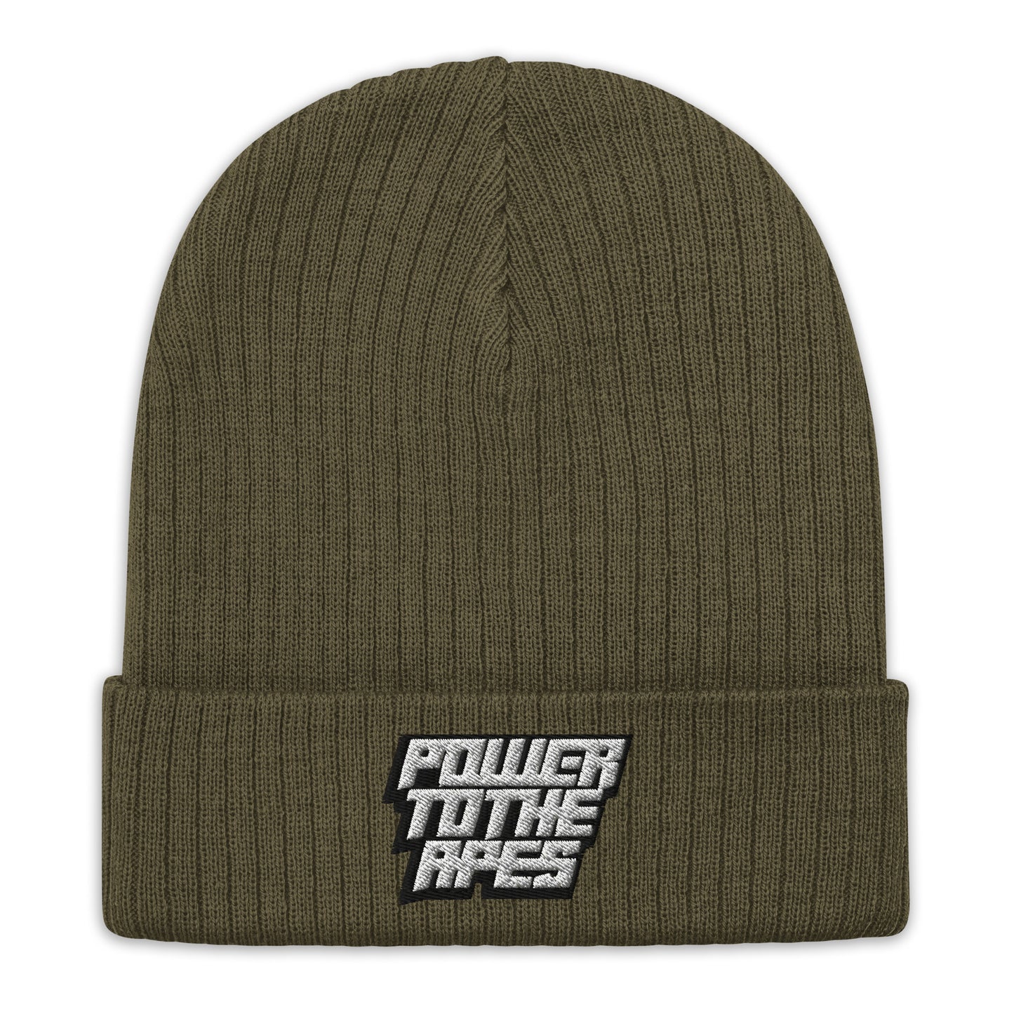 Power to the apes Ribbed knit beanie